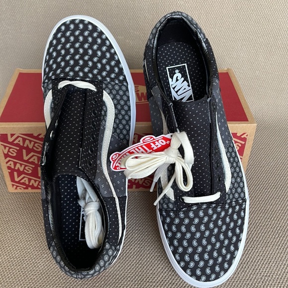 Vans WMNS Old Skool Tie Print Patch Work Black / True White Sneakers - Picture 13 of 16